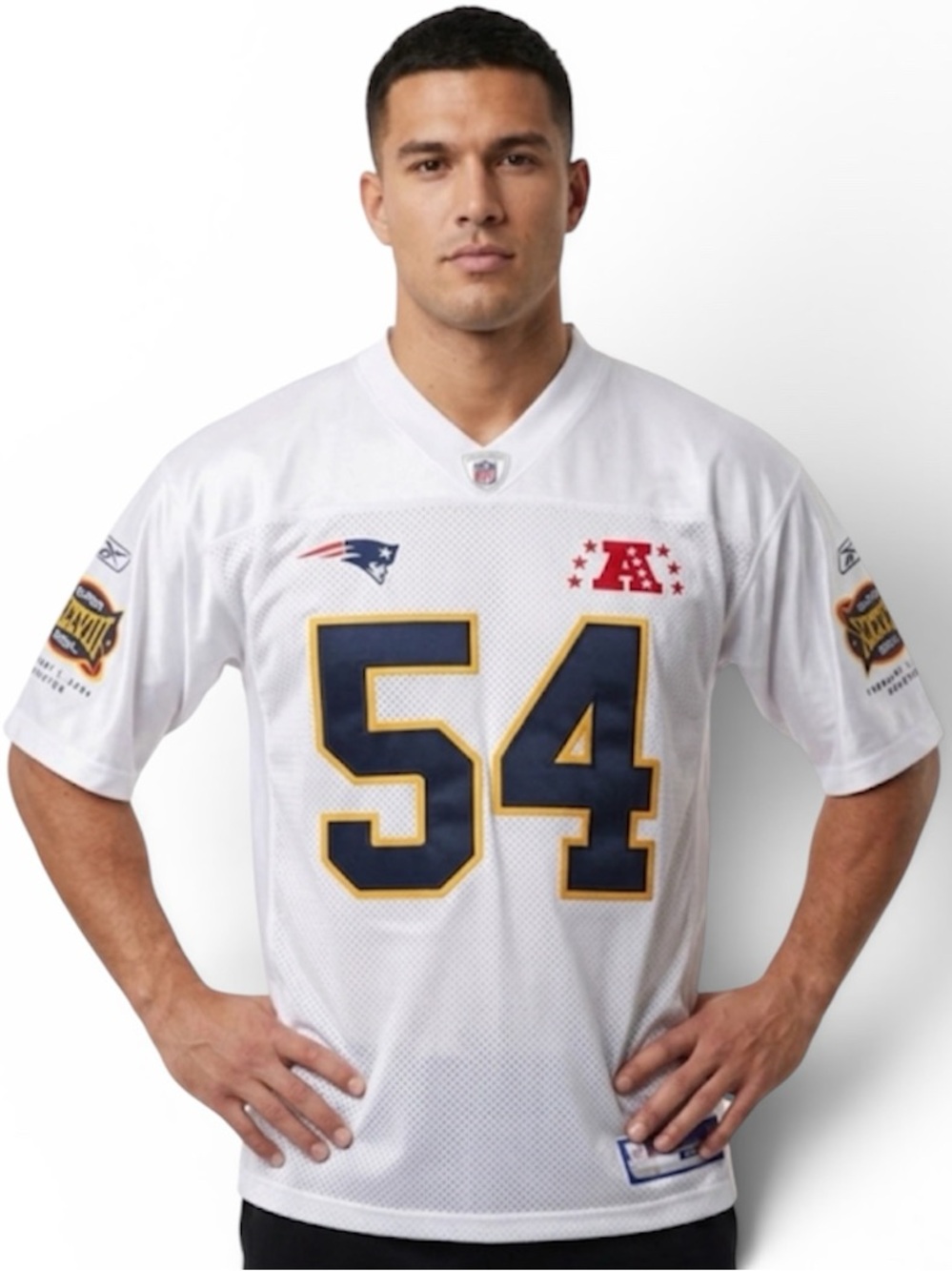 Vintage NFL Reebok Tedy Bruschi #54 Super Bowl XXXVIII 2004 Houston, Texas